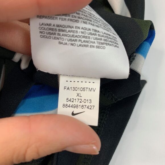 Nike Golf Shirt Mens Extra Large Black Mobility Stripe Dri Fit Tour Performance - Picture 9 of 11